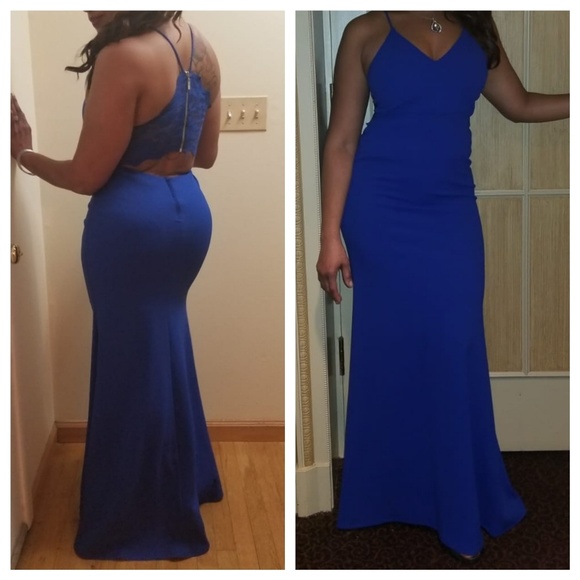 Women's B darlin royal sleeveless long dress - Picture 12 of 12